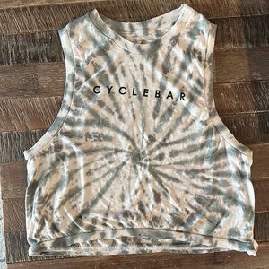 Free People Green Tie Dye Cyclebar Tank
